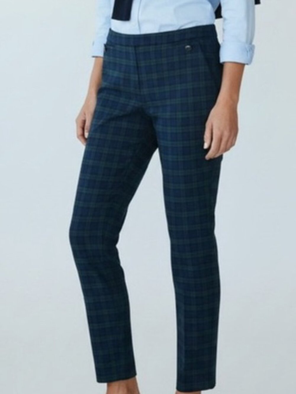 Banana Republic Womens 8L Sloan Blackwatch Tartan Plaid Skinny Pants Tall NWOT